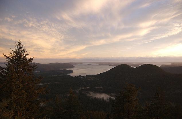 view from Mount Constitution on orcas Island