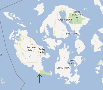 Map of Grannies Cove on San Juan Island