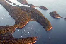 Pleasure cruisers take shelter at Sucia Island.