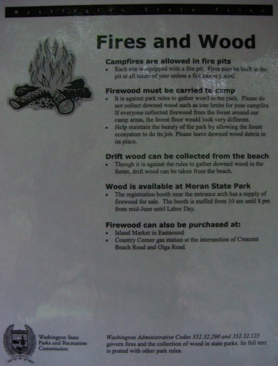 Obstruction Pass State Park firewood information